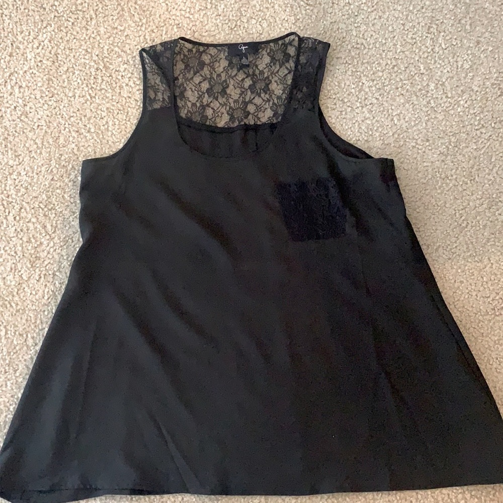 Aqua black lace A-line sleeveless tunic